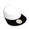 White/black cap
